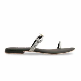 Black Fancy Chappal FN0784 Gym Step