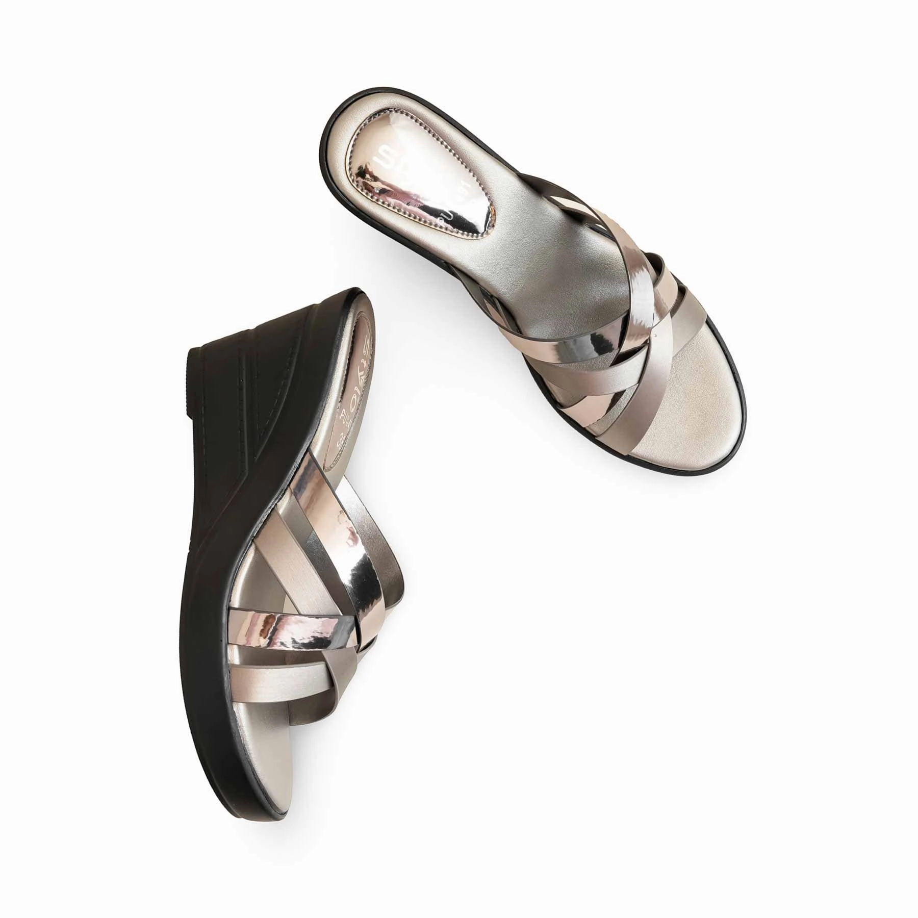 Leather Sole Pressure Dispersing Footbed Grey Formal Slipper For Women PU0491