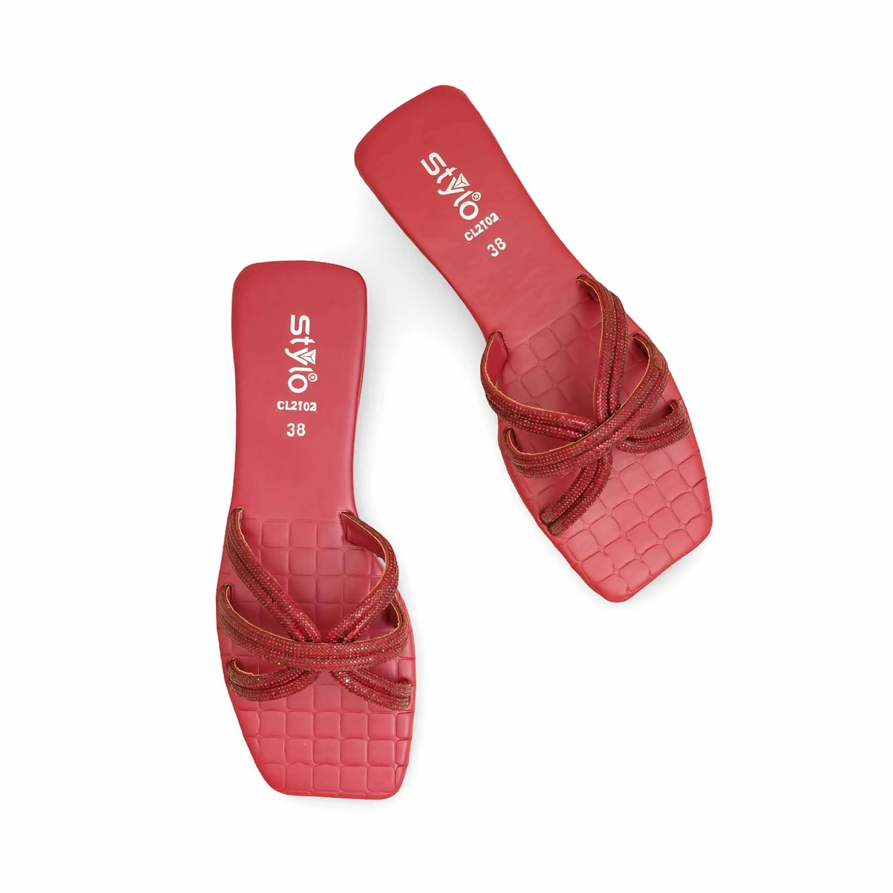 Air Cool Flat Design Maroon Casual Slipper CL2102