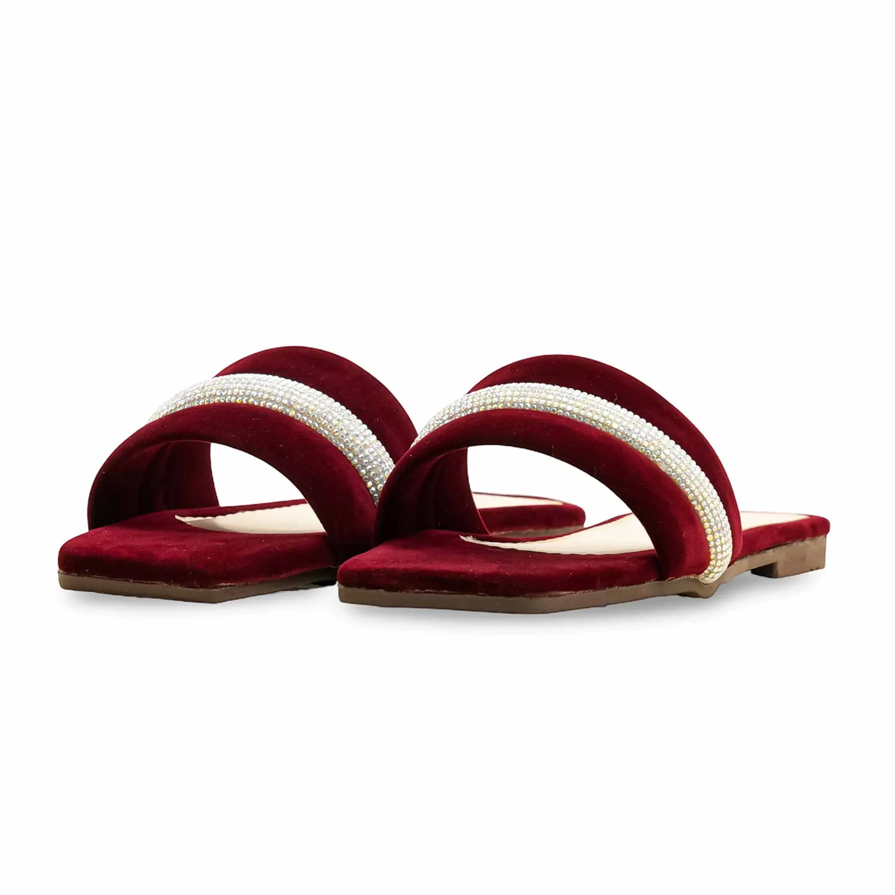 Fashionable Accessory Sand Glow Maroon Casual Slipper For Ladies CL2100