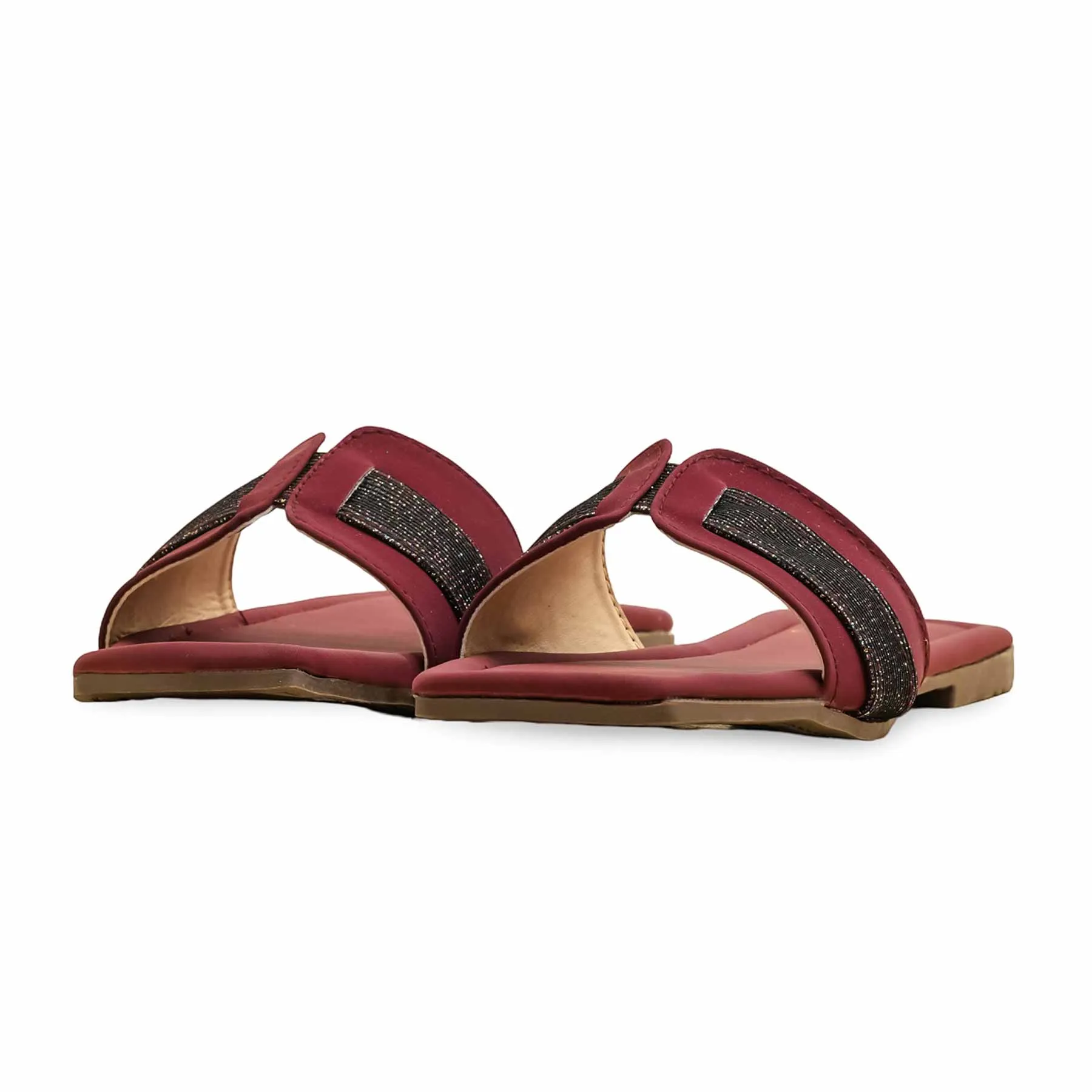 Team Meet Maroon Casual Slipper For Ladies CL2125