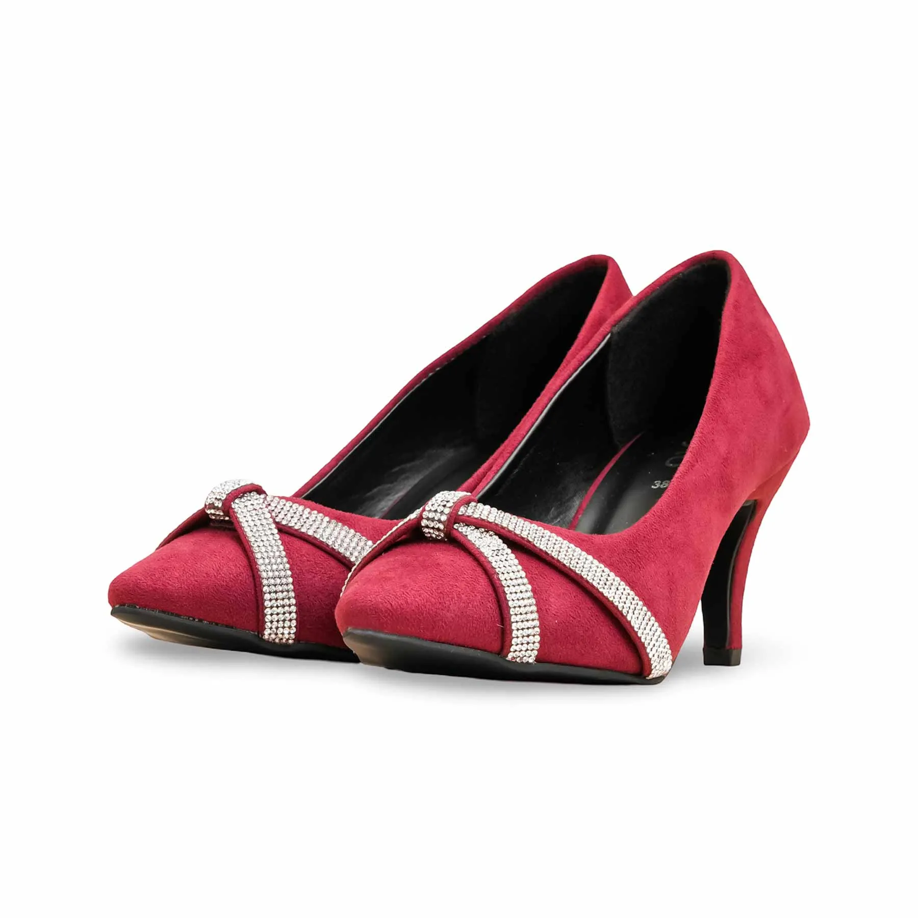 Maroon Court Shoes For Women WN7497 Open Cut Travel Spark