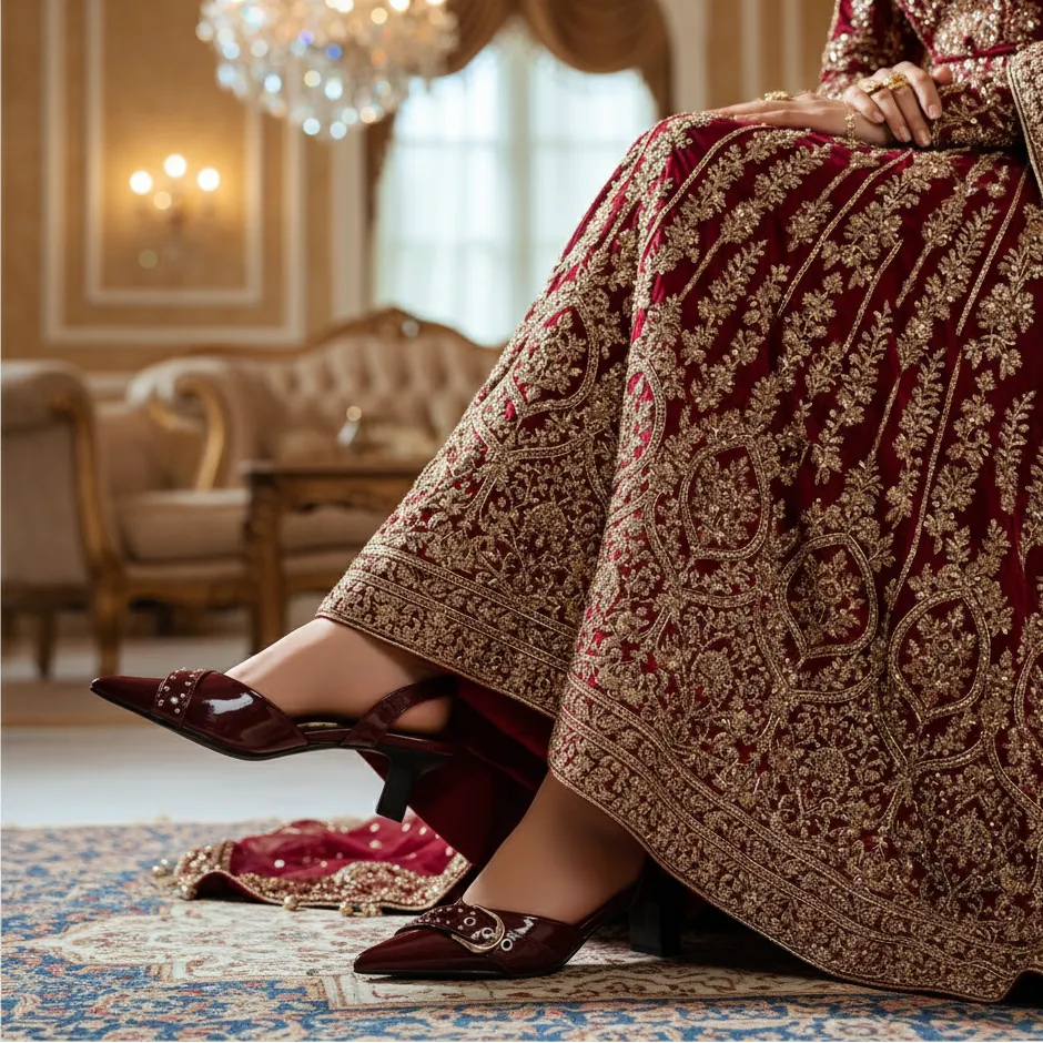 Beach Spark Maroon Fancy Bridal Back Open WN5441