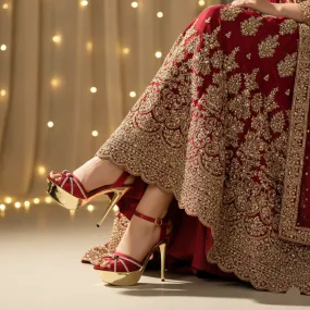 Maroon Fancy Bridal Sandal FN6057 Resort Mode