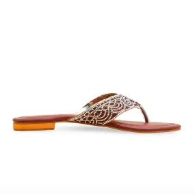 Press Look Maroon Fancy Chappal FN0820