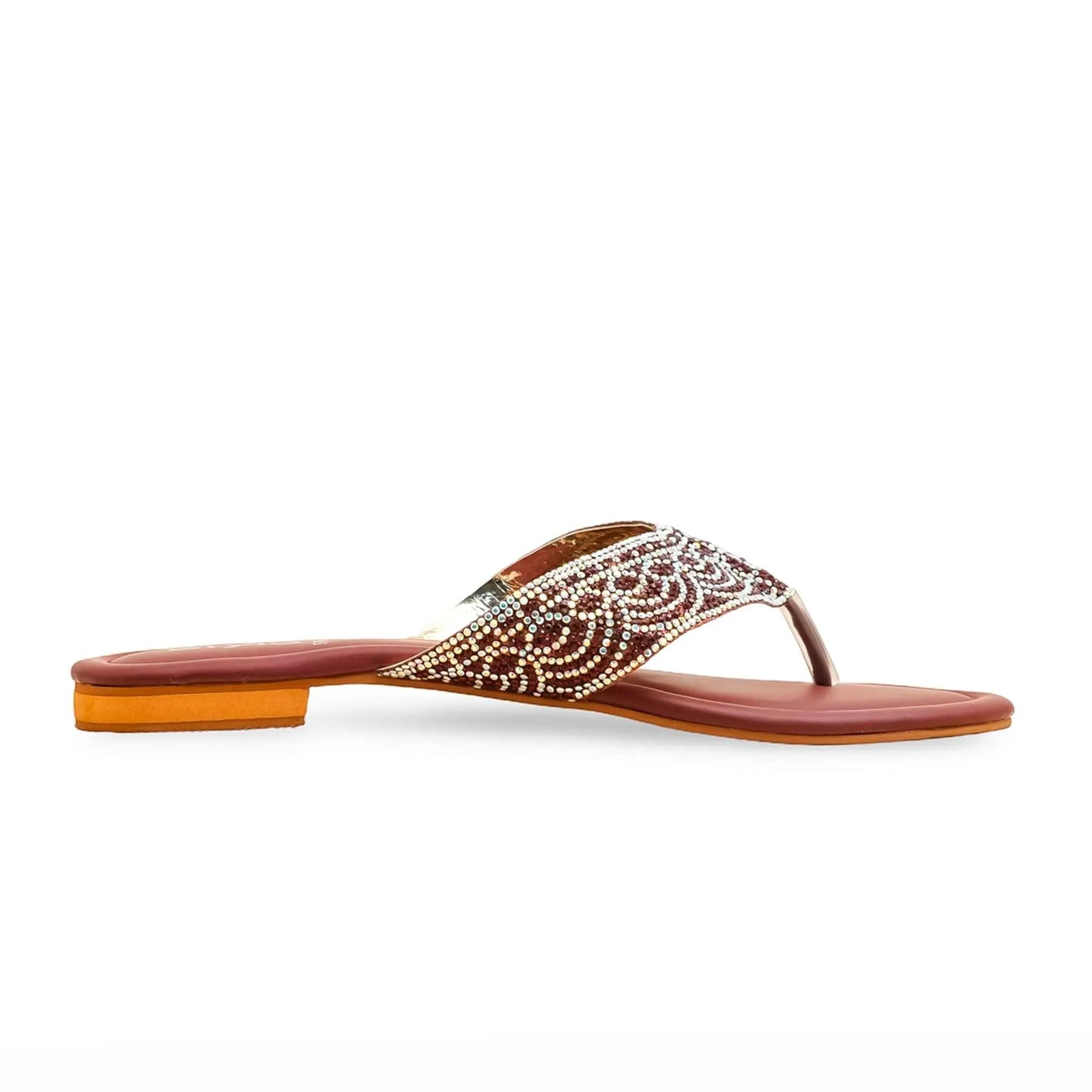 Press Look Maroon Fancy Chappal FN0820