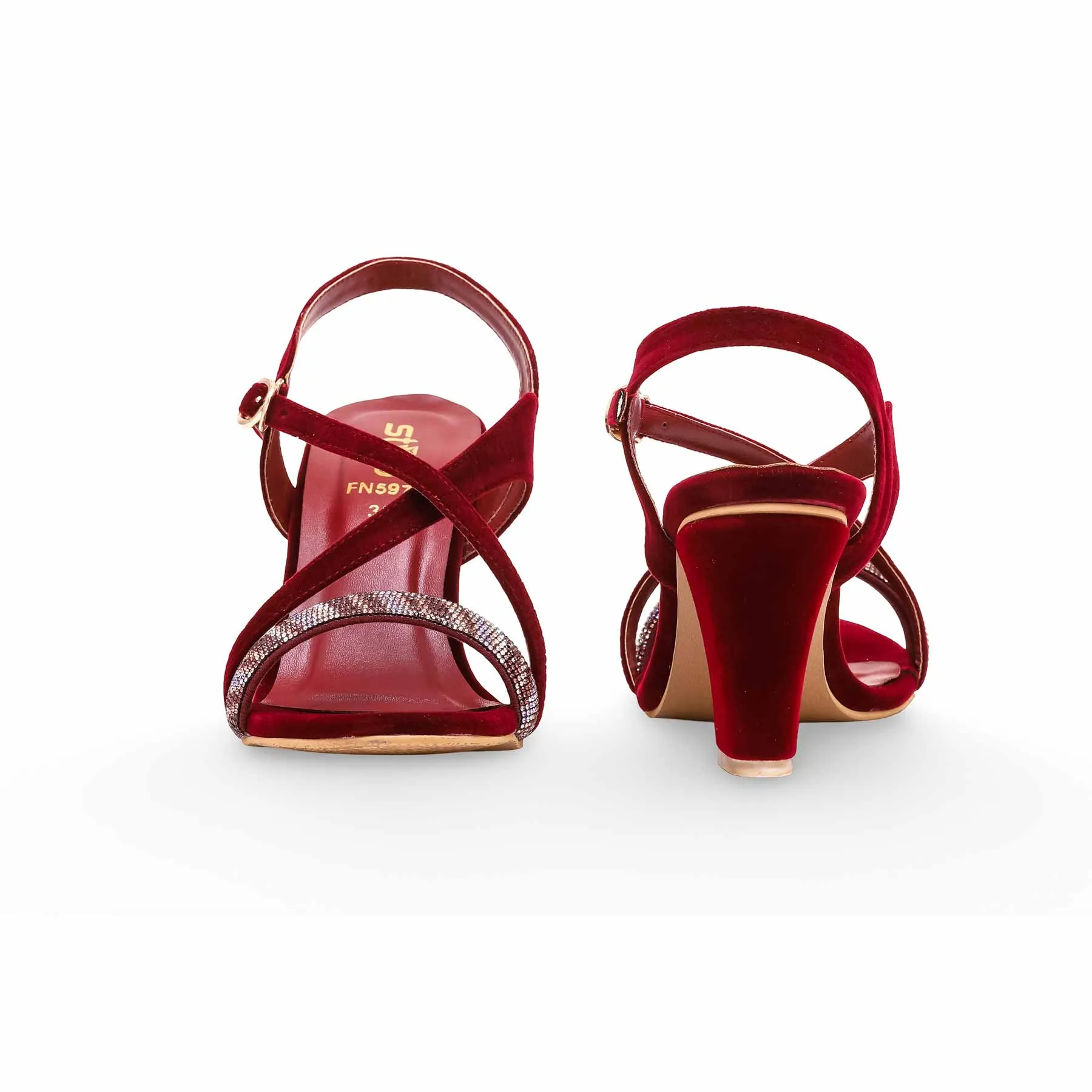 Maroon Fancy Sandal FN5974 Closed Toe Style Perfect Fit