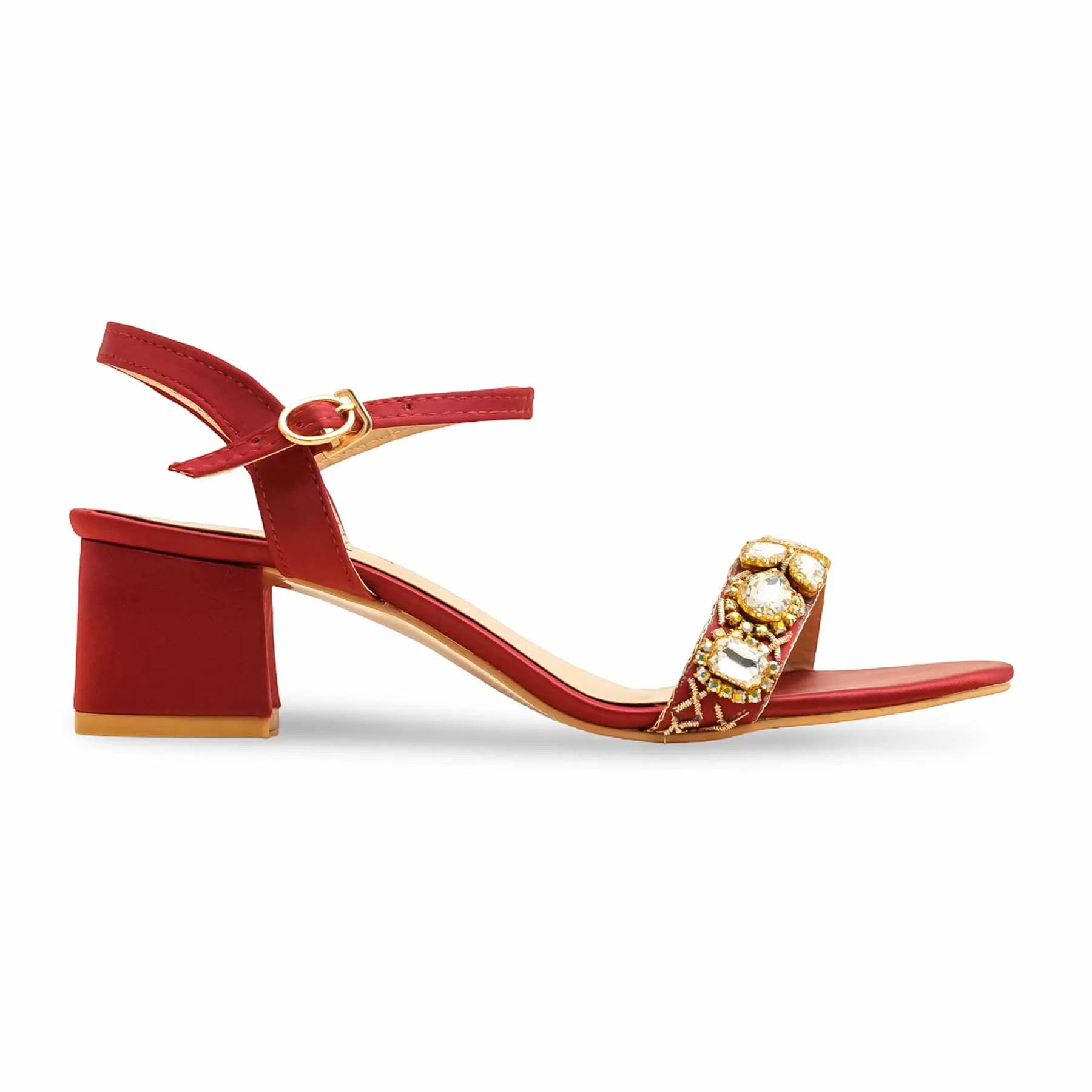 Maroon Fancy Sandal FN6167 Tall Frame