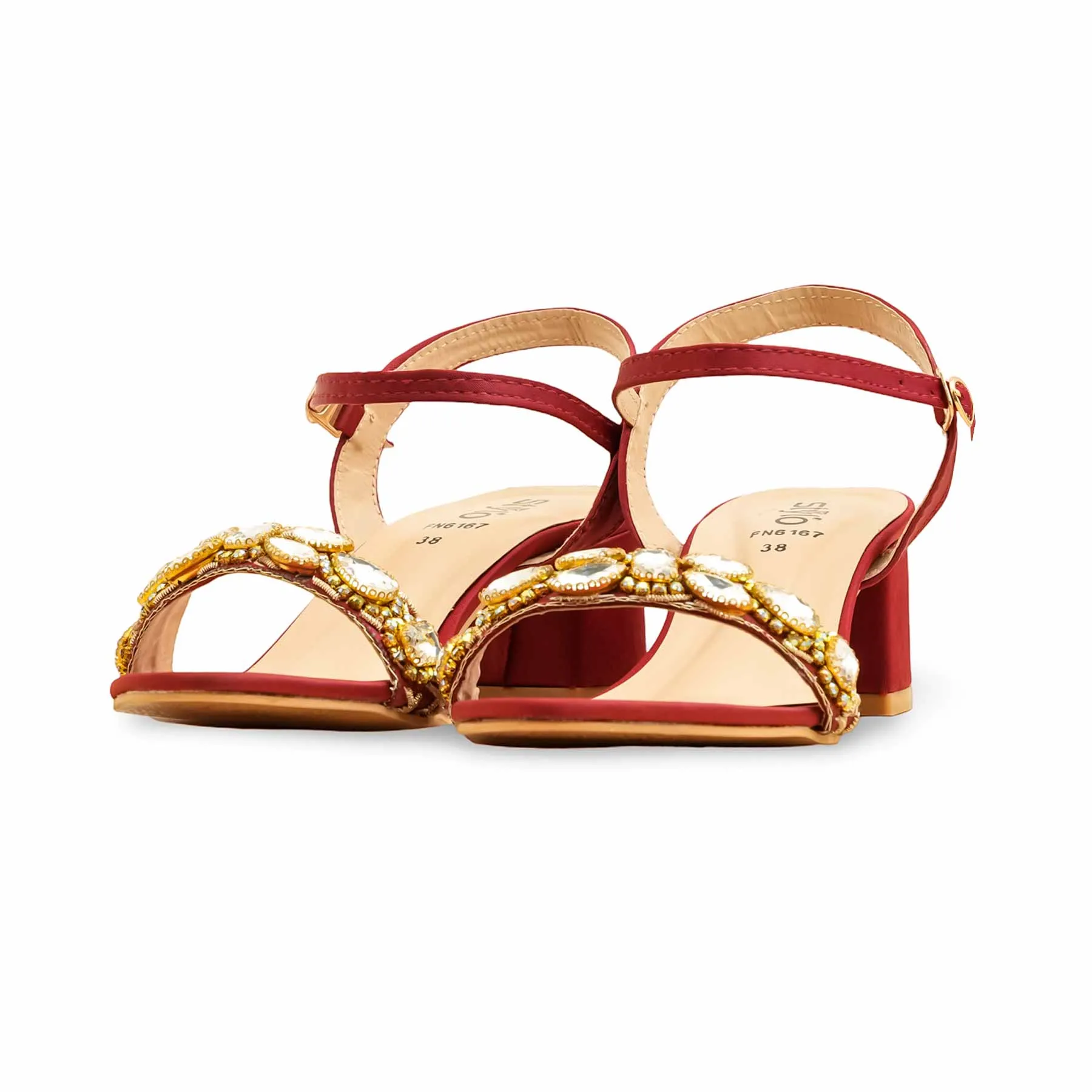 Maroon Fancy Sandal FN6167 Spring Glow