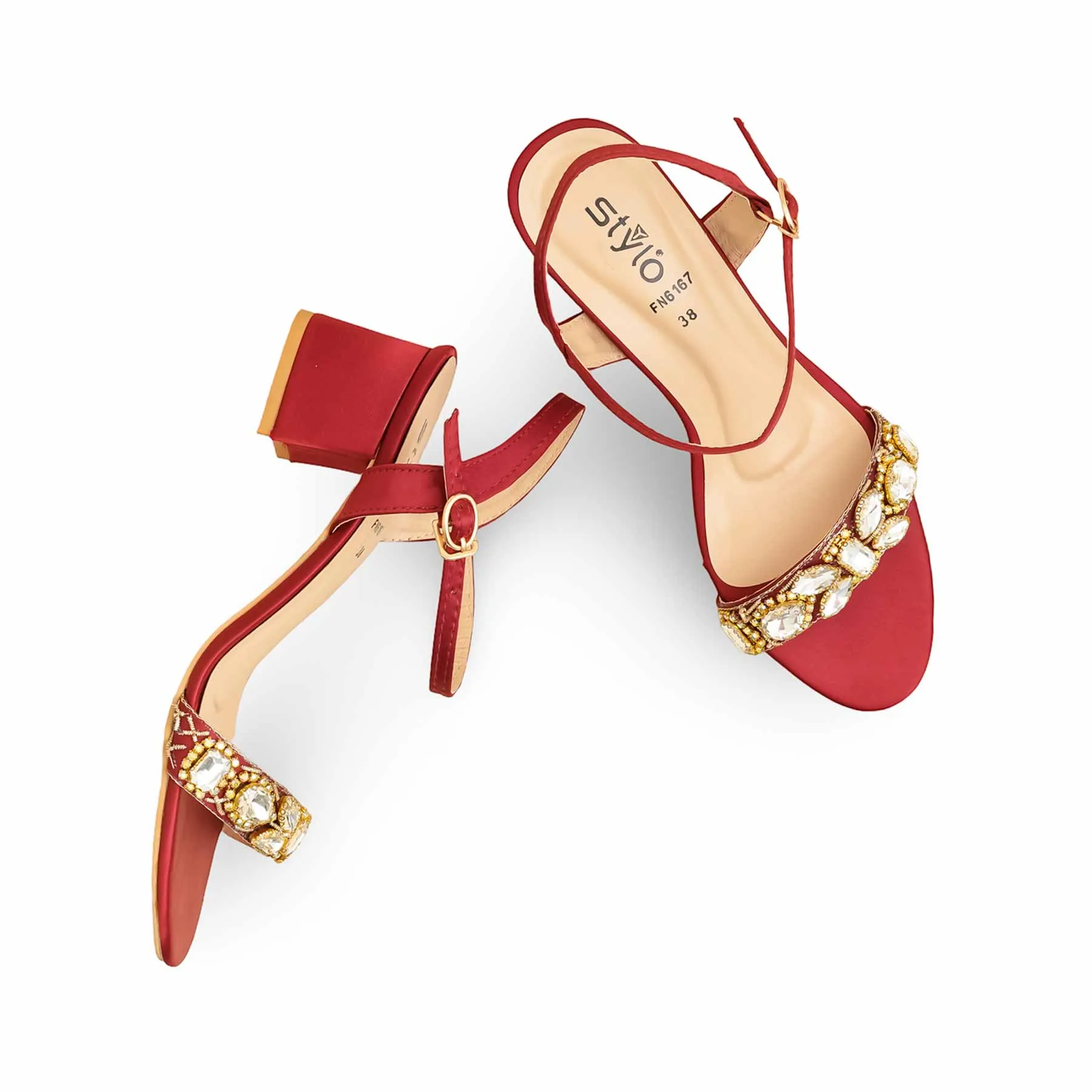 Maroon Fancy Sandal FN6167 Daily Edge