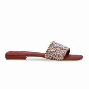 Maroon Fancy Slipper FN7834 Adjustable Step