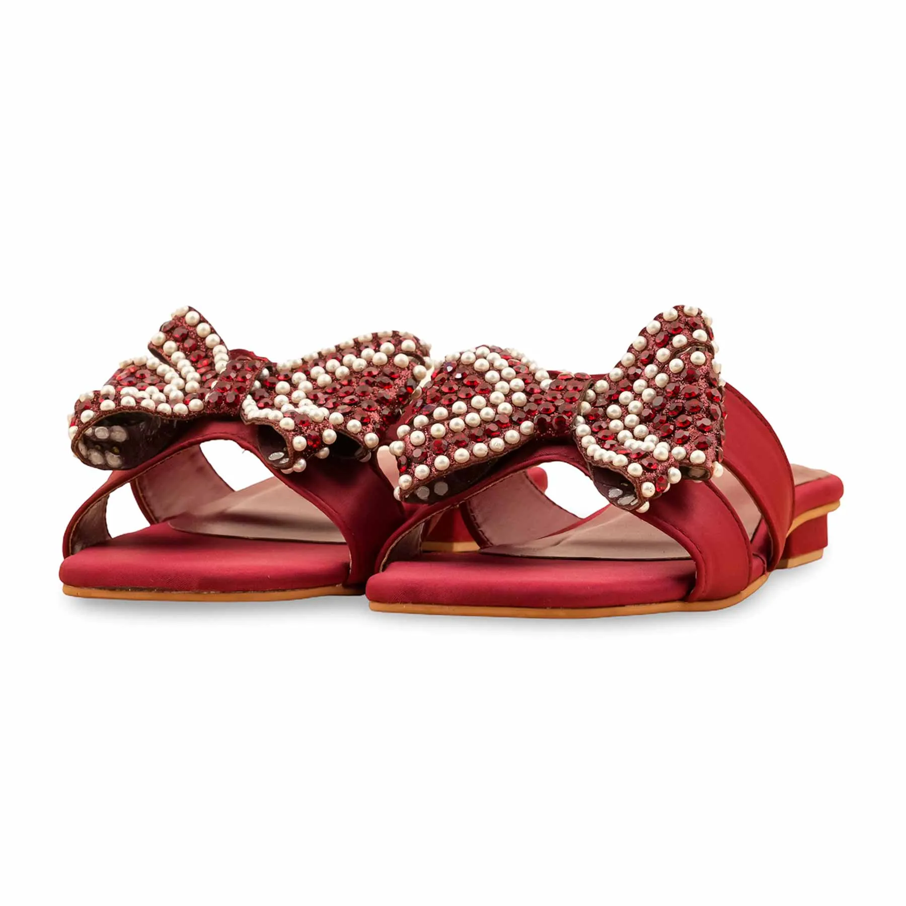 Maroon Fancy Slipper FN7961 Home Style