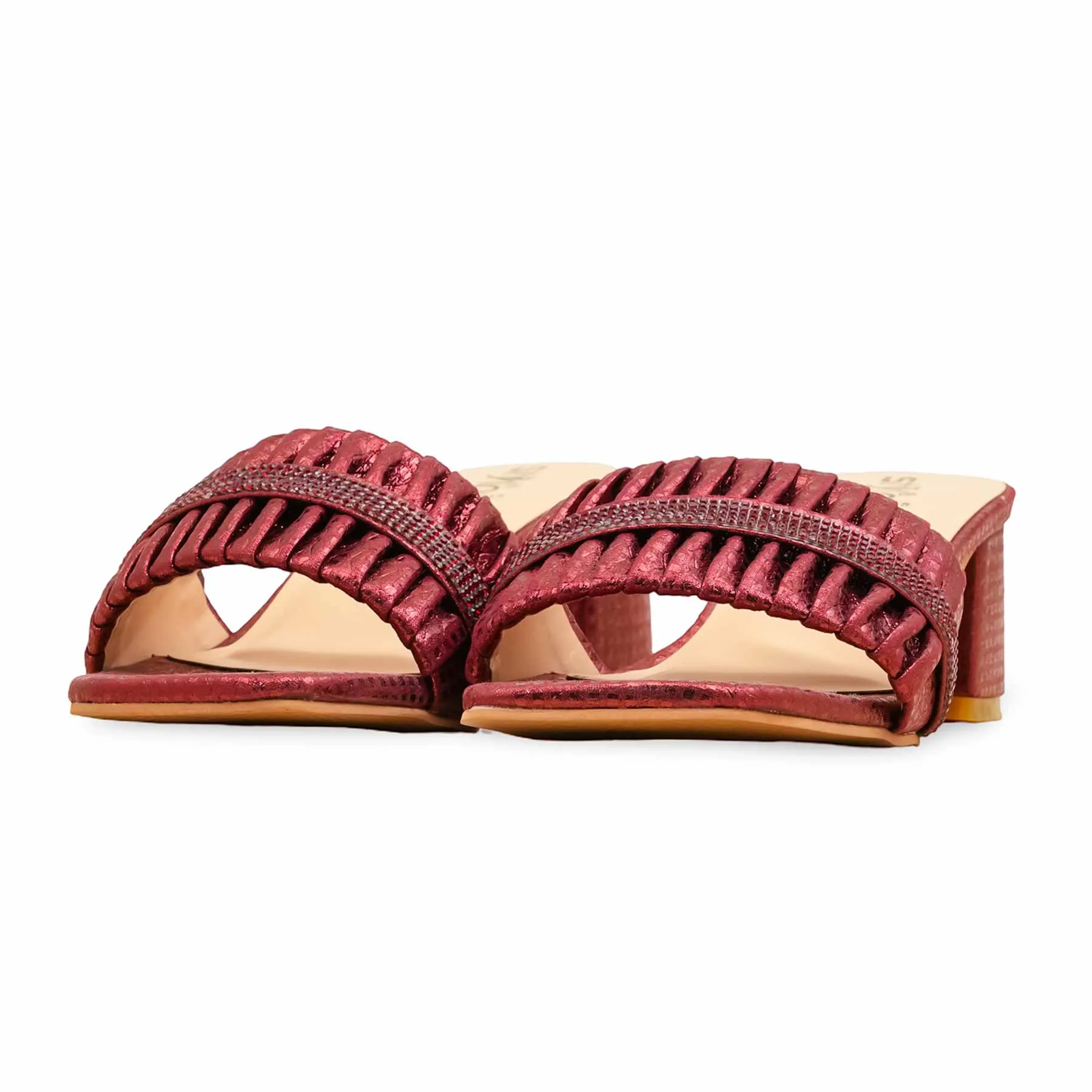 Wedding Sandals Night Glow Maroon Fancy Slipper For Women FN8015