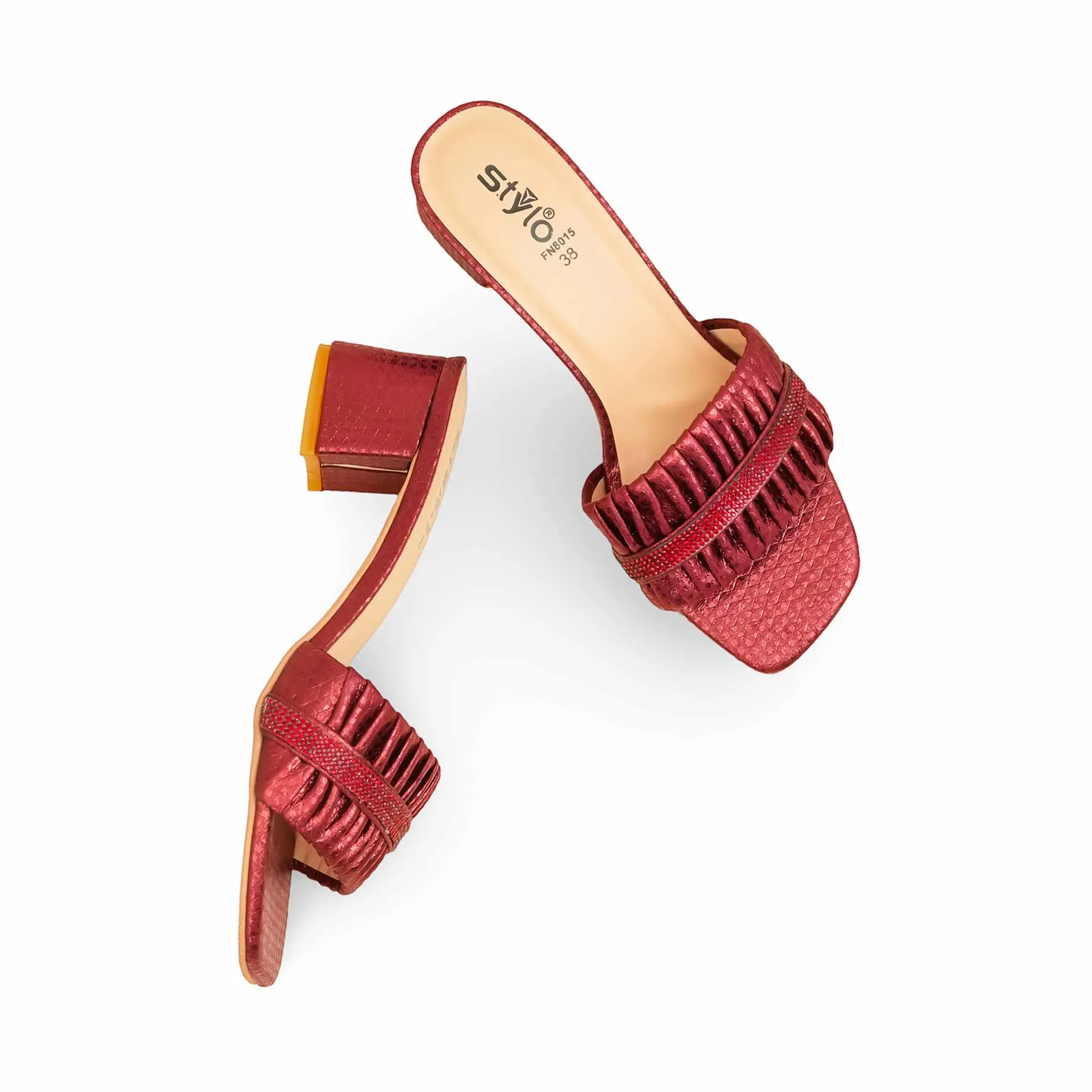 Arch support Classic Fit Maroon Fancy Slipper For Women FN8015