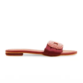 Joy Glow Maroon Formal Slipper For Ladies FR8398