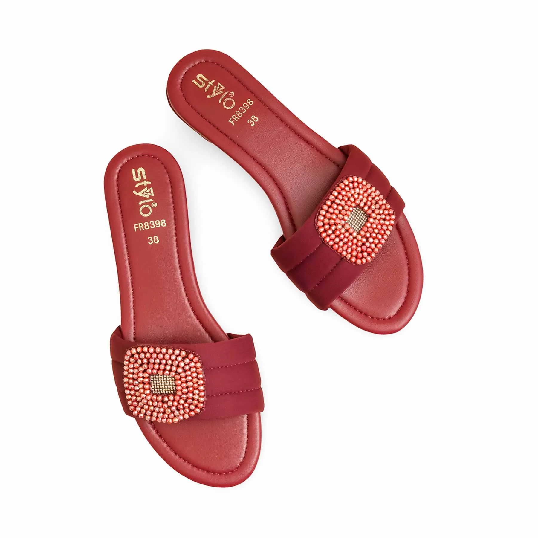 Quick Fit Maroon Formal Slipper For Ladies FR8398