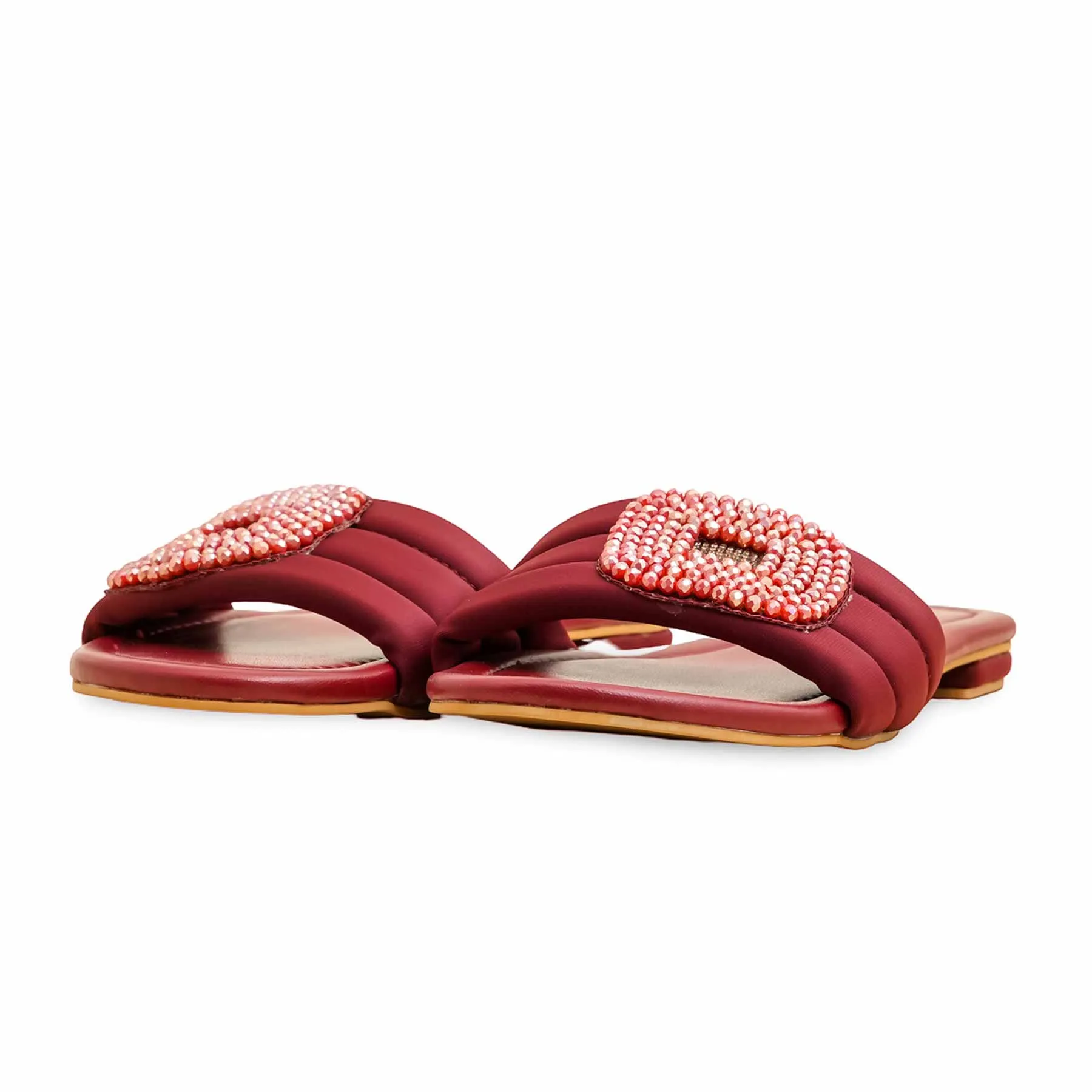 Maroon Formal Slipper For Ladies FR8398 Foot-Friendly Shoes