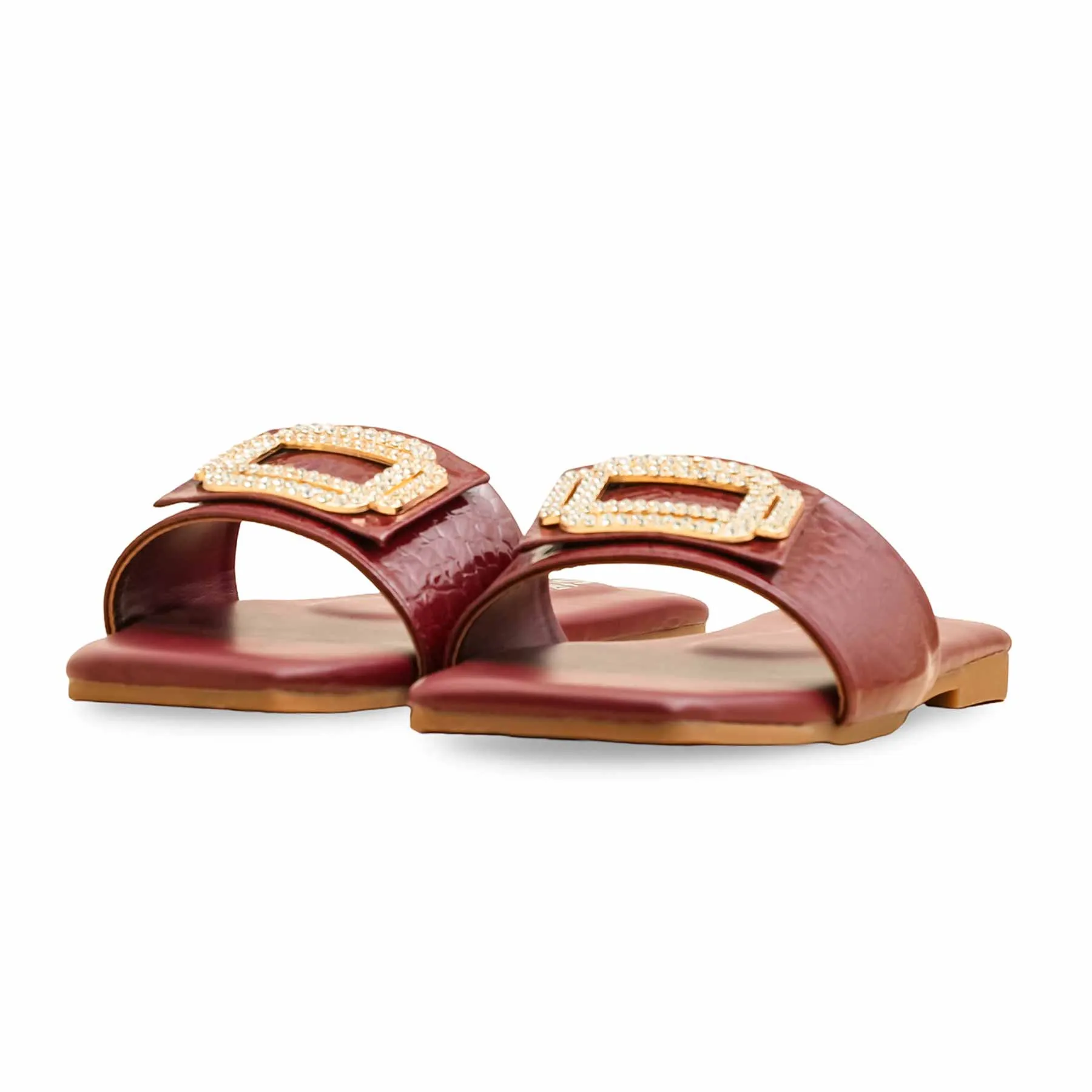 Art Fair Maroon Formal Slipper For Ladies FR8419