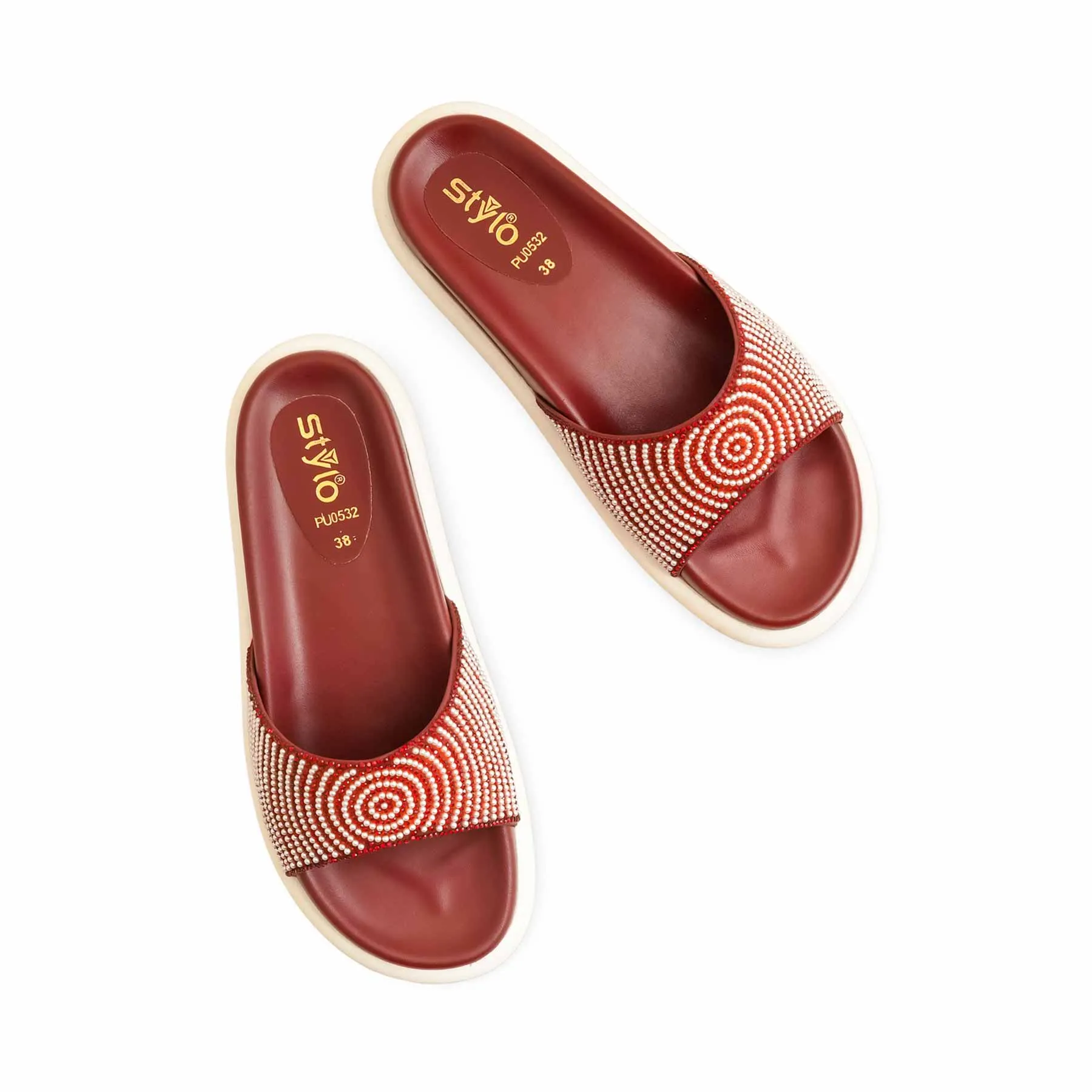 Cozy Walk Maroon Formal Slipper PU0532