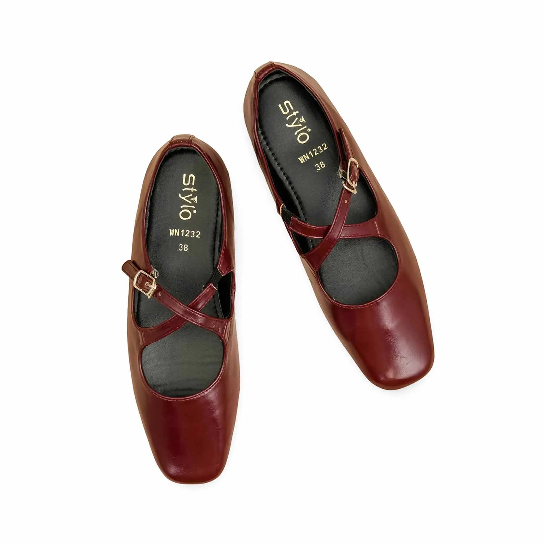 Veranda View Maroon Pumps For Ladies WN1232
