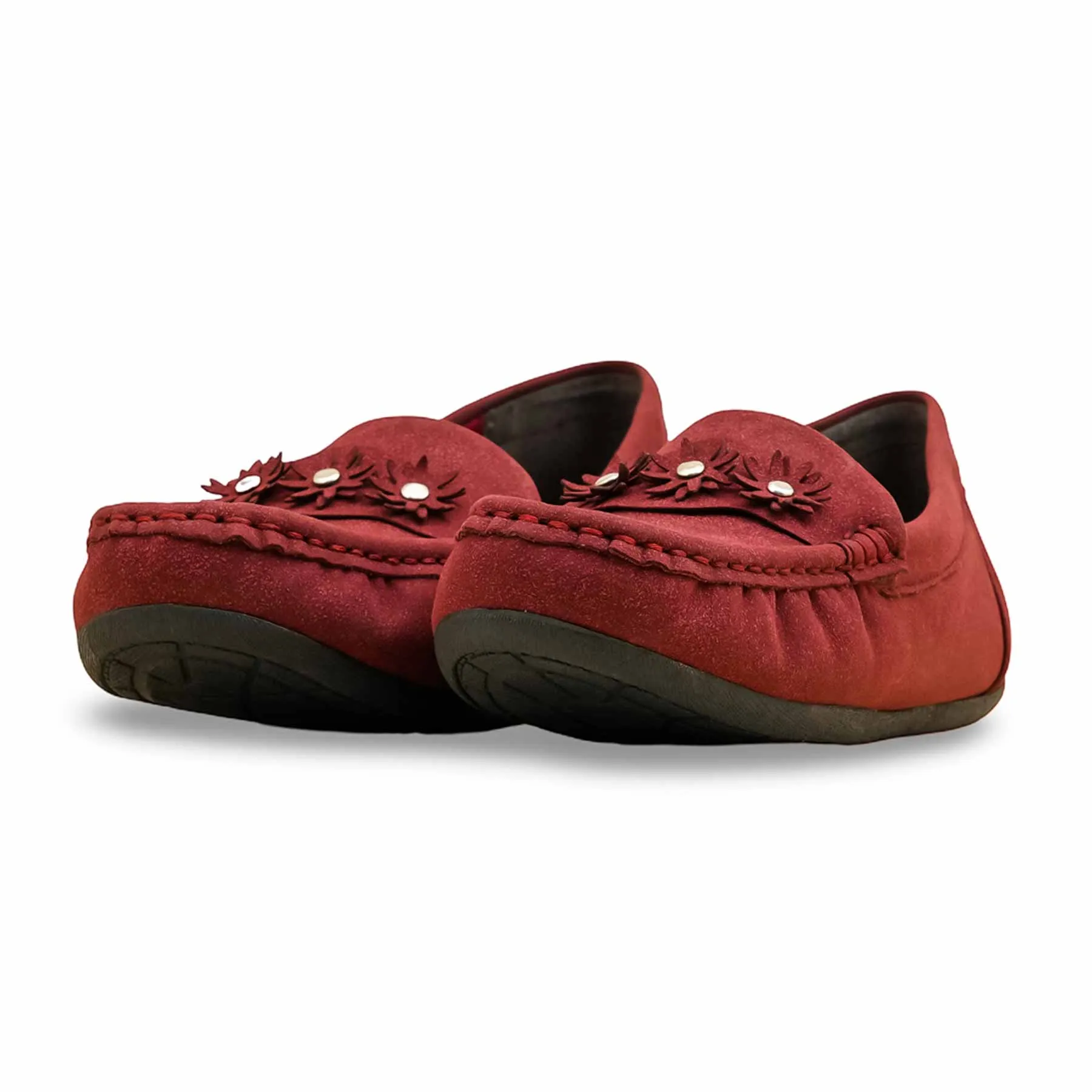 Breathable Design Fashion Walk Maroon Women Moccasin WN4489