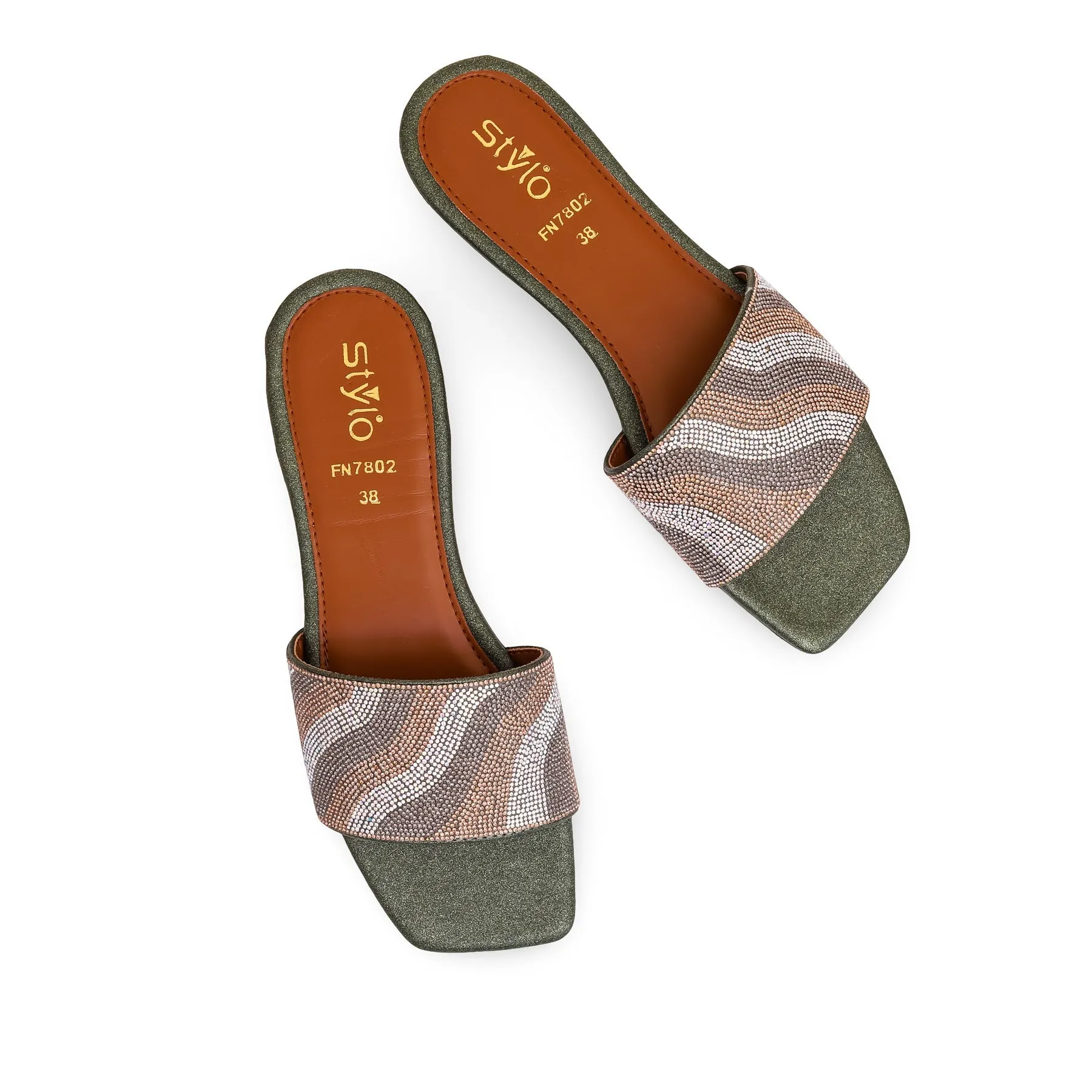 Shock Ease Olive Fancy Slipper FN7802