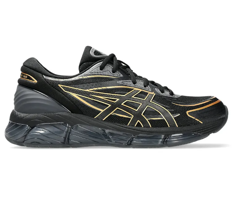 Smart stability Durable Mesh Men's Asics Gel-Quantum 360 8 (Black/Pure Gold)