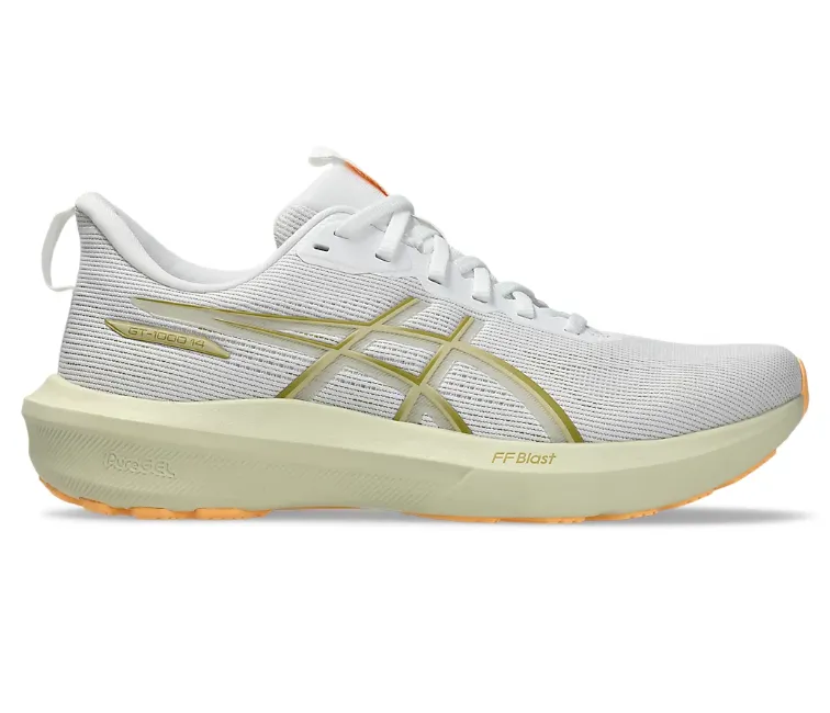 Men??s Asics GT-1000 14 (White/Lemon) Impact Dispersing Structure Padded Step