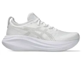 Sleek Shape Mens Asics Nimbus 27 (White/Glacier Grey)