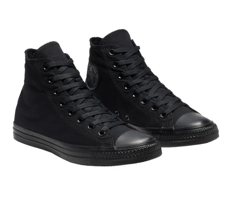 Low Profile Design Ankle Collarbrace Men's Converse Chuck Taylor High Tops (Triple Black)