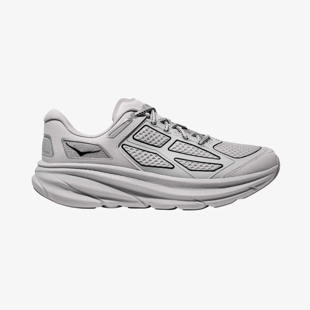 mens hoka clifton one9 (ash grey/silver) Molded Arch Support Minimal Weight