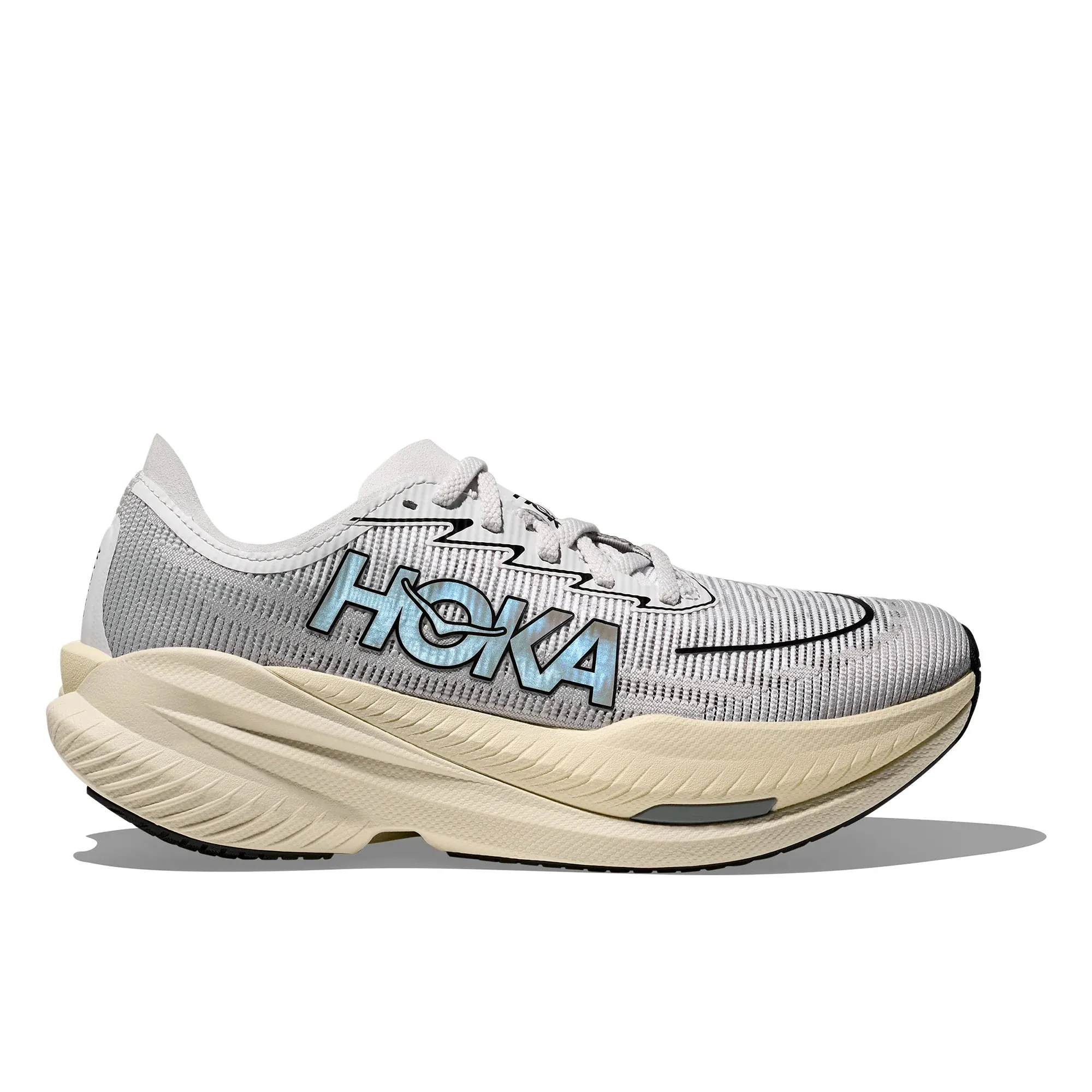 mens hoka mach x 2 (white/grey) Seasonless Style Fog Step