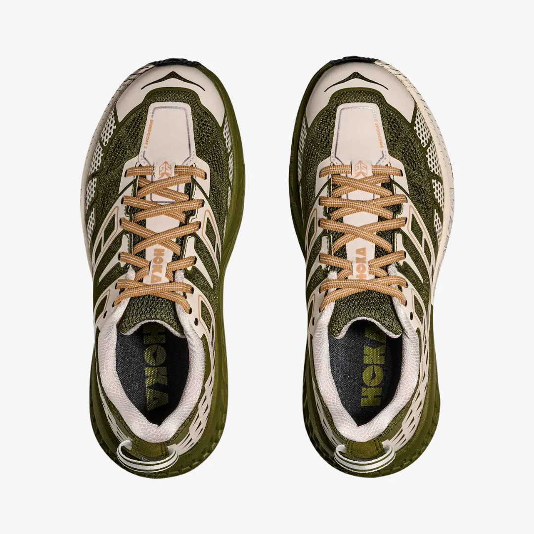 mens hoka speedgoat 2 (moss green/rose cream) Soft Interior Port Path