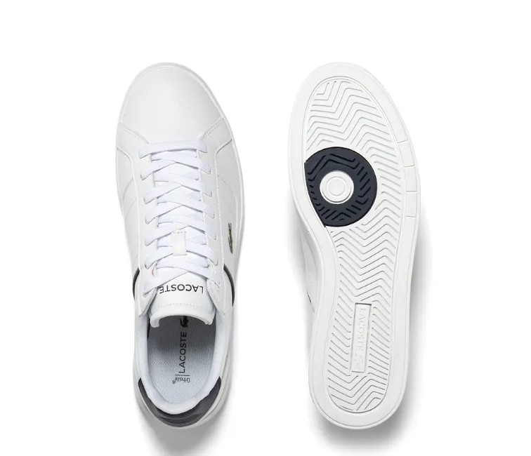 Dynamic Use Adaptive Lace Tension Men's Lacoste Europa Pro 123 1 (White/Navy)