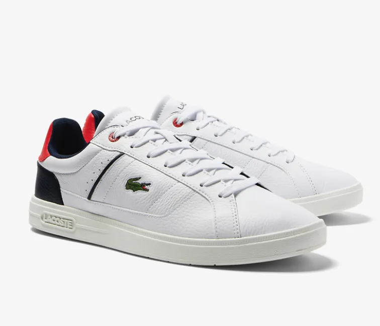 Compression Activated Foam Multi Directional Tread Men's Lacoste Europa Pro 123 3 SMA (White/Navy/Red)