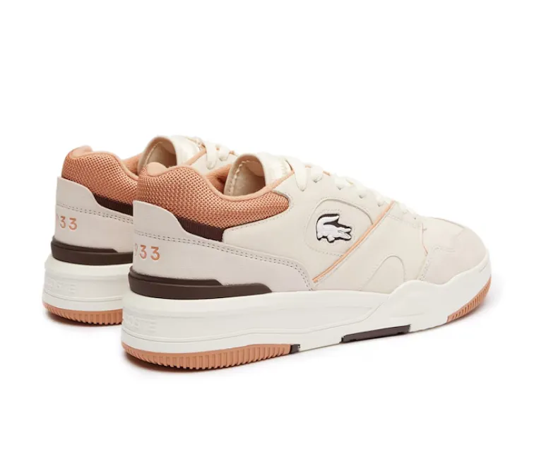 Low Profile Men's Lacoste Lineshot 124 3 SMA (Off White/Light Brown)
