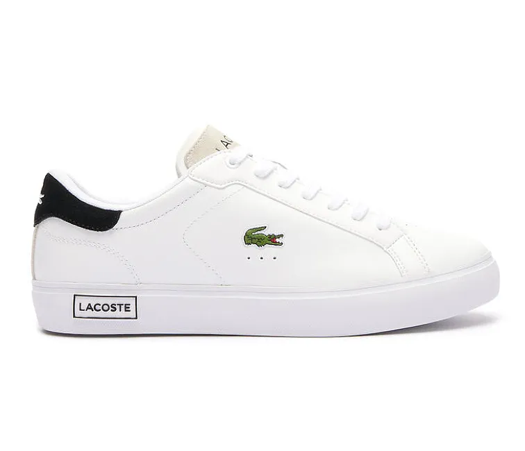 Cushioned Midsole Geometry Quick Slip Men's Lacoste Powercourt 124 2 SMA (White/Black)