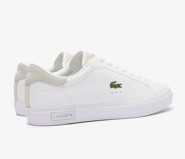 Hexagonal Traction Breath Detail Men??s Lacoste Powercourt 124 2 SMA (White/Light Grey)