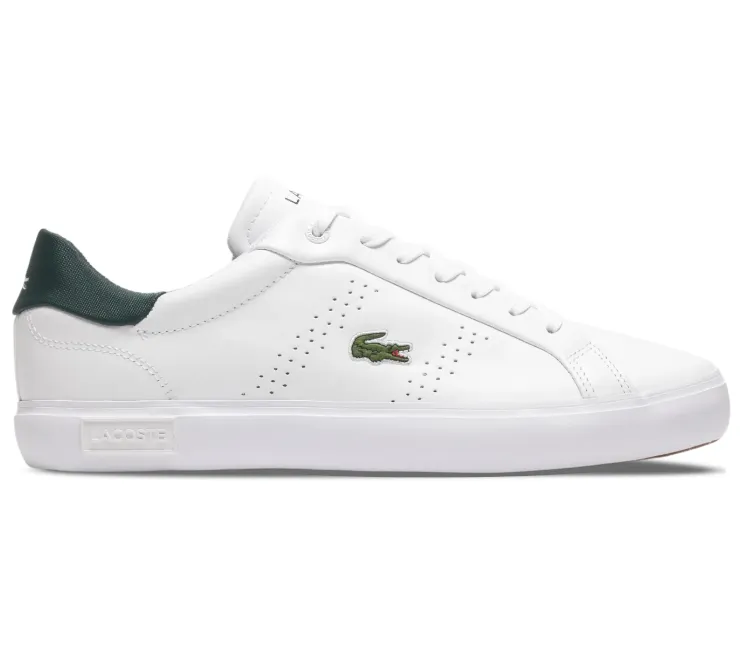 Men's Lacoste Powercourt 2.0 0321 SMA (White/Dark Green) Collapsible Heel Design