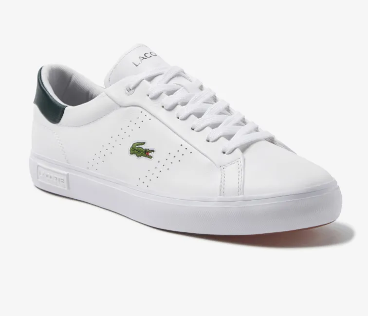 Neutral Tones Men's Lacoste Powercourt 2.0 0321 SMA (White/Dark Green)