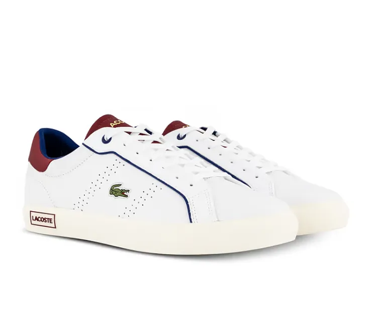 Men's Lacoste Powercourt 2.0 222 1 (White/Red) Mono Sock Fit Systems