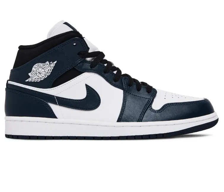 Gel Cushioning Mens Nike Air Jordan 1 Mid (Armory Navy)