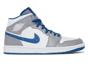 Mens Nike Air Jordan 1 Mid (Cement Grey) Step Precision