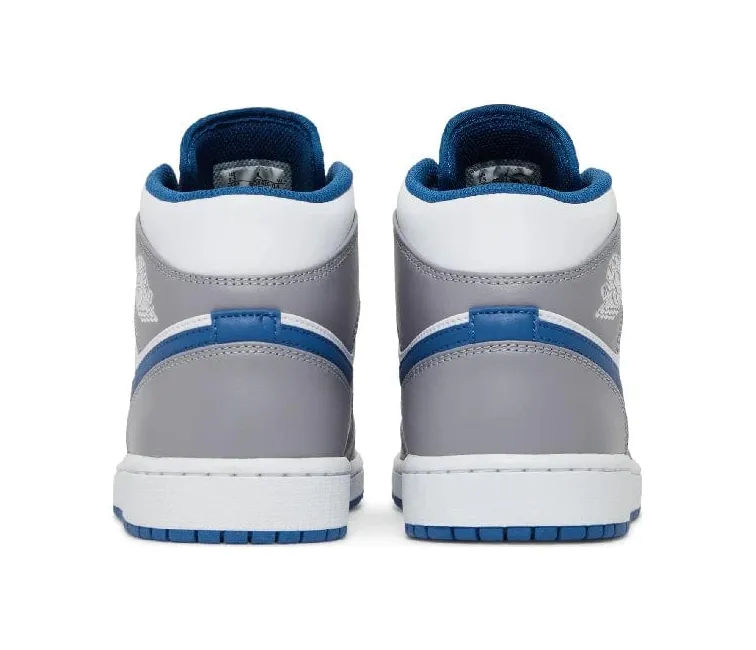 Elastic Lacing Bold Color Scheme Mens Nike Air Jordan 1 Mid (Cement Grey)