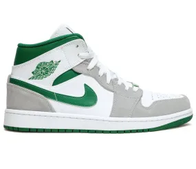 Men's Nike Air Jordan 1 Mid SE (Grey/Pine Green) Stretch Woven Collar