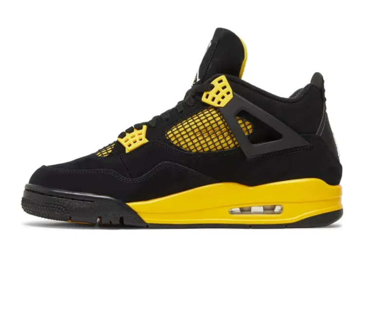 Men??s Nike Air Jordan 4 Retro (Thunder) Breathable Jacquard Weave