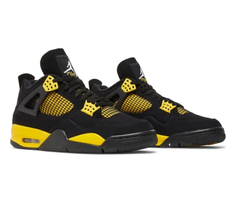 Adjustable Strap Lock Movement Comfort Men??s Nike Air Jordan 4 Retro (Thunder)