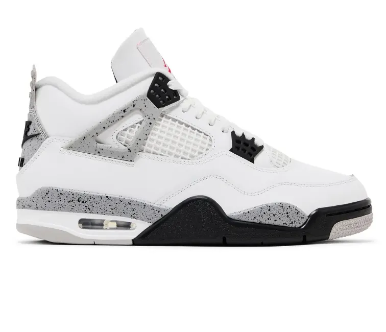 perforated panels Trail Usage Men??s Nike Air Jordan 4 Retro (White Cement)