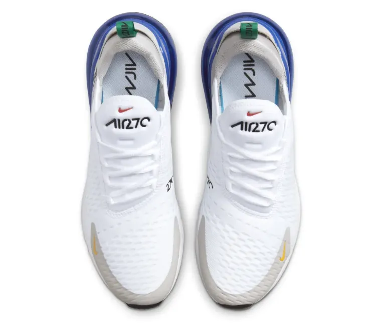 Men's Nike Air Max 270 (White/Multi) All-Day Durability Adaptive Heel Lock