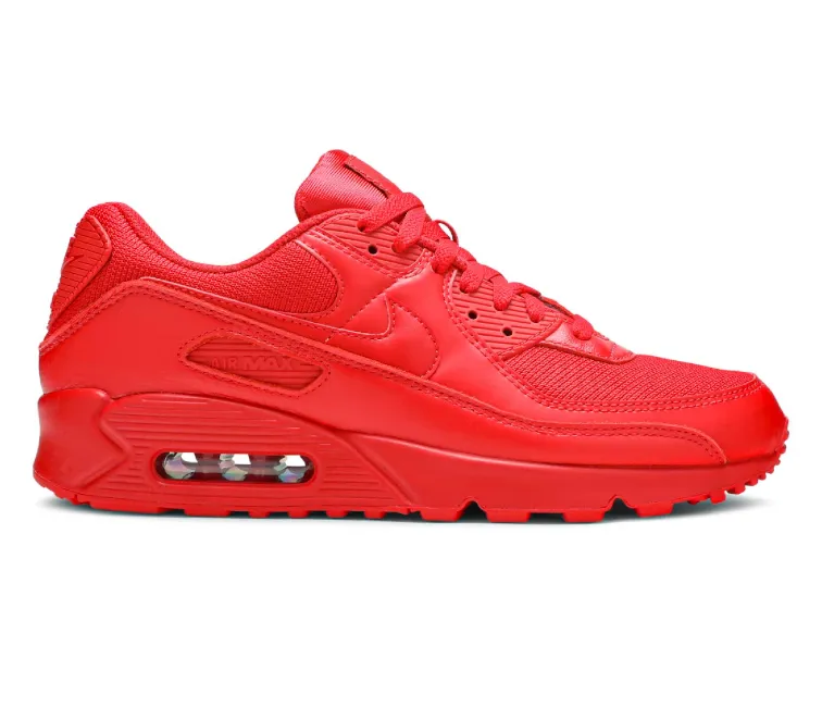 Odor Resistant Technology Thermo Regulating Fabric Men's Nike Air Max 90 (Triple Red)